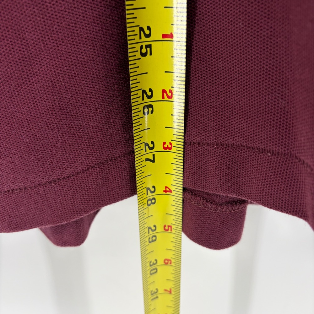 LL Bean Mens Long Sleeve‎ Polo Shirt Burgundy Cotton Size XL TALL - Picture 5 of 7